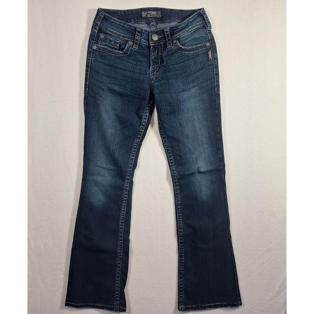 Silver Jeans Womens Blue Suki Curvy Fit Bootcut Mid Rise 28 X 32